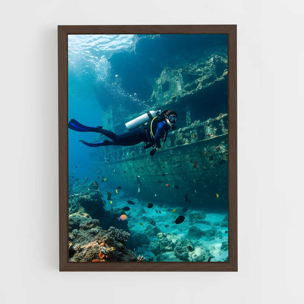 Poster Plongée en Mer Rouge – affiche Plongeon depuis une plateforme (vue 5)